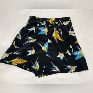 Zara Black Skirt with Colorful Bird Design